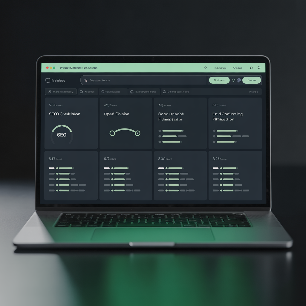 ideogram v3.0 website optimization dashboard on laptop seo checklist and speed optimization me 0